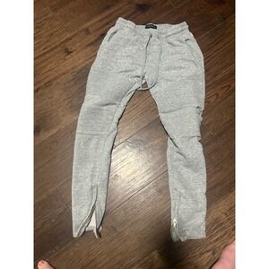 PacSun Grey Moto Ribbed Zipper Jogger Sweatpants Womens Size S